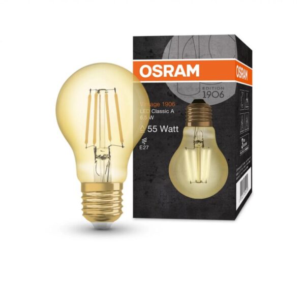 Bec LED vintage (decorativ) Osram 1906 A, E27, 6.5W (55W) - 000004058075293298
