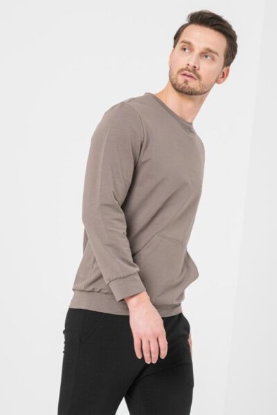 BLUZA COTON CASUAL BARBATI TAUPE-S - PS2122-02-054TUP-S