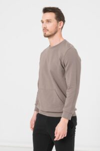 BLUZA COTON CASUAL BARBATI TAUPE-S - PS2122-02-054TUP-S