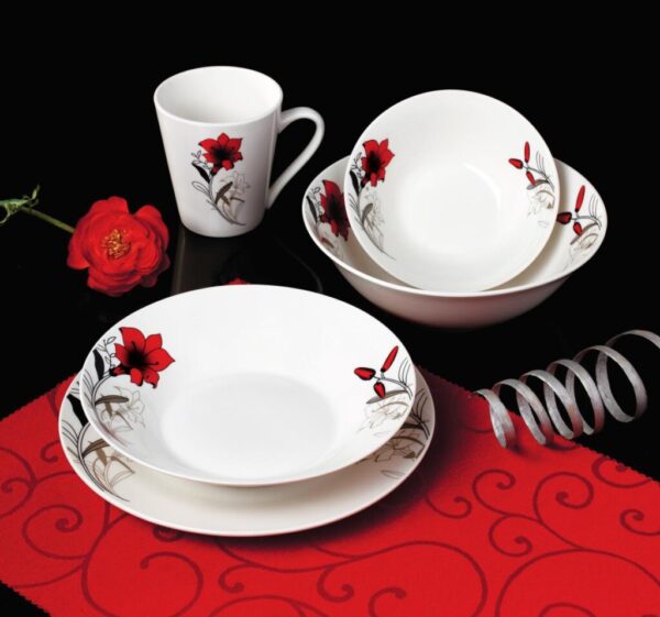 BOL PORTELAN 20 CM, RED FLOWERS 950 ML, VANORA HOME - VN-NE-FL20B