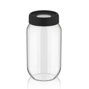 BORCAN DEPOZITARE STICLA CU CAPAC, 1 L NEGRU, ART - HR-QL-RJ1000N