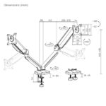 Braț pentru monitor cu contragreutate Material: Oțel - SRXA-MM97-C024E