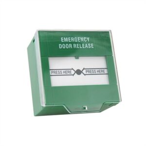 Buton iesire urgenta ND-EDR911-C, culoare verde, capac de protectie transparent