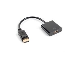 Cablu adaptor DisplayPort (M) 1.2 HDMI (F) 10 cm negru - AD-0009-BK