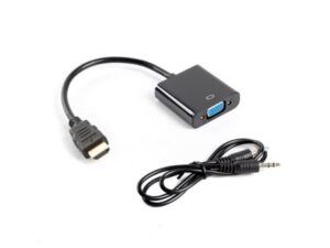 Cablu adaptor HDMI (M) VGA (F) + minijack 3,5 mm (F) 20 cm - AD-0017-BK