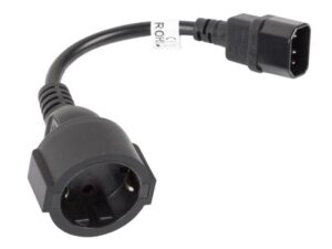 Cablu adaptor IEC 320 C14 Schuko (F) pentru UPS 20 cm negru - CA-C14E-10CC-0018-BK