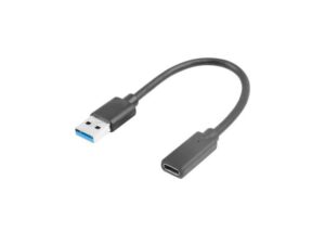 Cablu adaptor USB-C (F) 3.1 -> USB-A (M) 15 cm negru LANBERG - AD-UC-UA-03