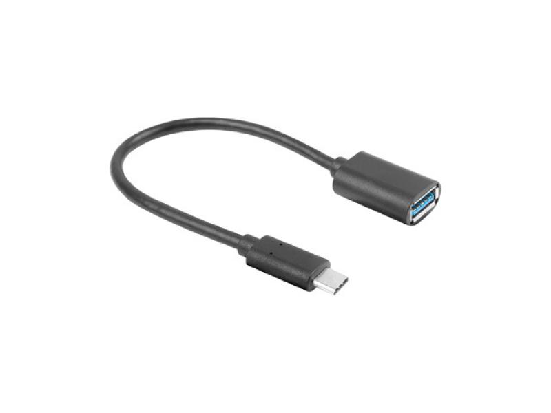 Cablu adaptor USB-C (M) 3.1 -> USB-A (F) 15 cm negru OTG LANBERG - AD-UC-UA-04 Cablu adaptor USB-C (M) 3.1 -> USB-A (F) 15 cm negru OTG LANBERG - AD-UC-UA-04