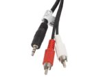 Cablu audio Jack 3,5 mm (tată) 3 pini → 2 x RCA (tată), 5 m - CA-MJRC-10CC-0050-BK