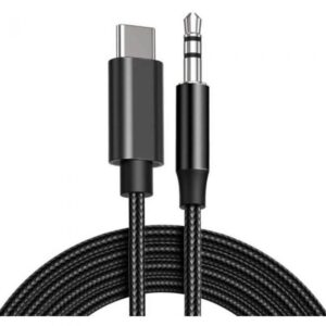 Cablu Audio Lemontti USB-C-Jack 3.5mm, carcasa de metal - LAUXCTCBK