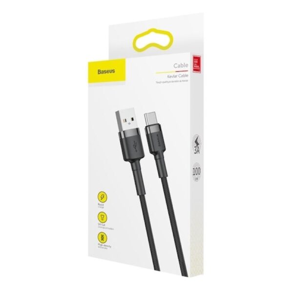 Cablu Date si Incarcare USB-A - USB-C Baseus Cafule, 18W, 1m - CATKLF-BG1