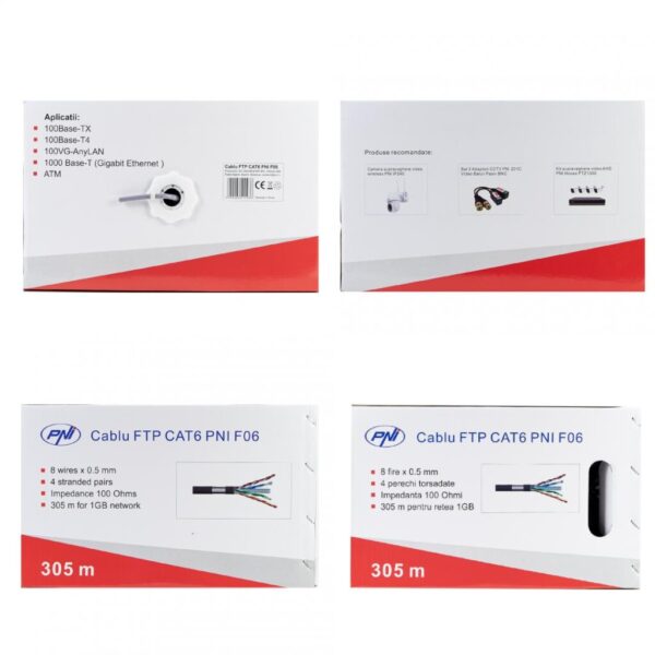 Cablu FTP CAT6 PNI F06 cu 4 pe - PNI-F06