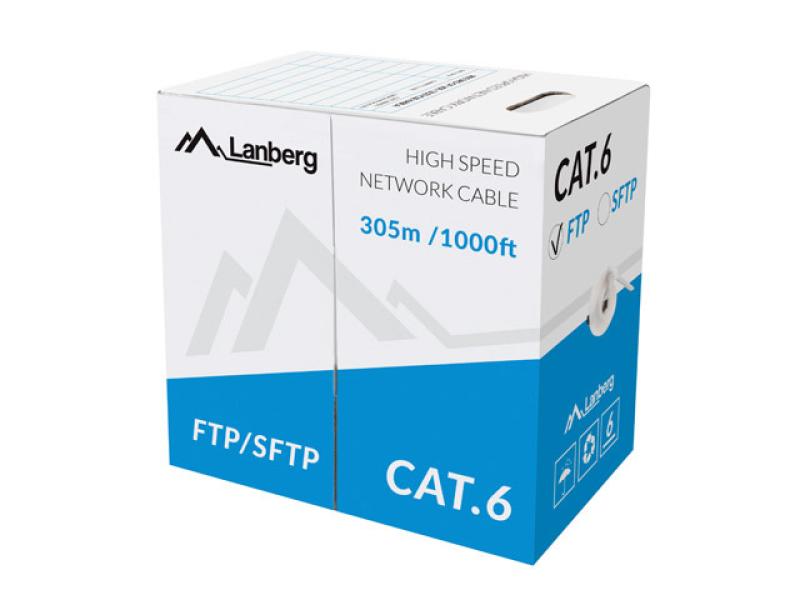 Cablu LAN CAT.6 FTP 305M SOLID, AWG 23, gri - LCF6-11CU-0305-S-01 Cablu LAN CAT.6 FTP 305M SOLID, AWG 23, gri - LCF6-11CU-0305-S - imagine 1