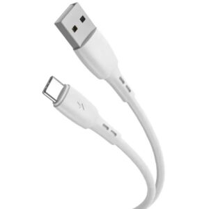 Cablu Lemontti Wind Fast Charge USB-A la Type-C, lungime 1.2m, Alb - LEMCUTYPC12A