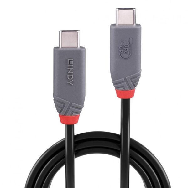 Cablu Lindy 0.8m USB 4 Type C 40Gbps Anthra - LY-36956