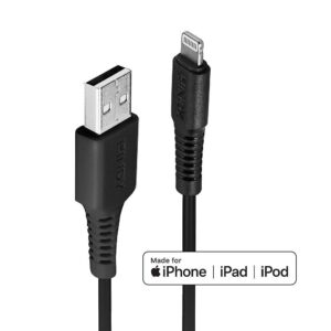 Cablu Lindy 1m USB A 2.0 to Lightning, negru - LY-31320