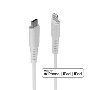 Cablu Lindy 1m USB C 2.0 to Lightning, alb - LY-31316