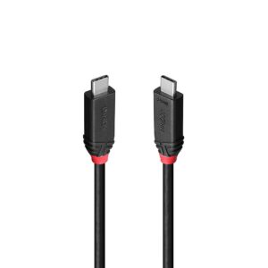 Cablu Lindy 1m USB4 240W Type C, 40 Gbps, Black Line - LY-37001
