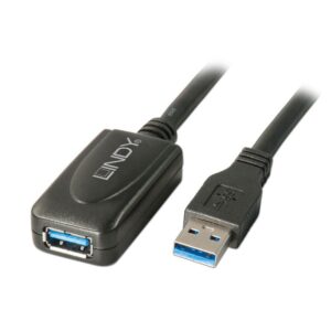 Cablu Lindy LY-43155, USB 3.0 Extension, 5m, negru