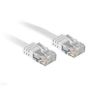 Cablu Lindy RJ45 10m Cat.6 U/UTP Flat Network Cable, Alb - LY-47505