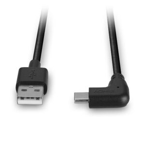 Cablu Lindy USB C 2 90°, lungime 1m, putere maxima 15W - LY-32001