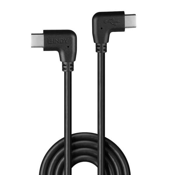 Cablu Lindy USB C 2 x 90°, lungime 1m, putere maxima 60W - LY-32009