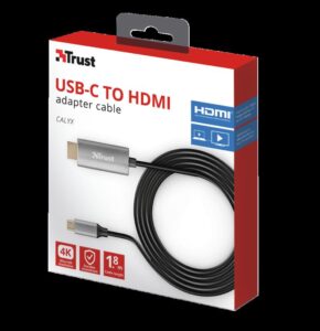 Cablu Trust Calyx, USB-C to HDMI, 1.8m, negru - TR-23332