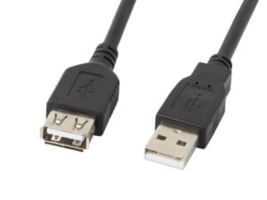 Cablu USB-A M/F 2.0 0,7 m negru - CA-USBE-10CC-0007-BK
