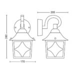 CAMBRIDGE wall lantern BlackBrush 1x60W - 000008718696176801 - imagine 2