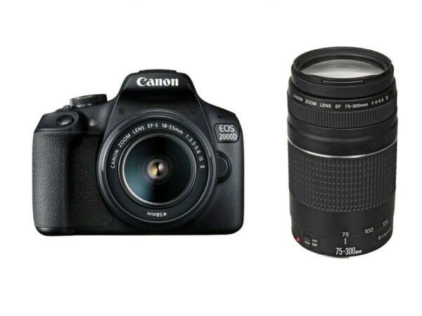 Camera foto Canon EOS-2000D double kit, obiectiv EF-S 18-55mm - 2728C031AA