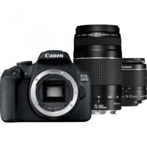 Camera foto Canon EOS-2000D double kit, obiectiv EF-S 18-55mm - 2728C031AA