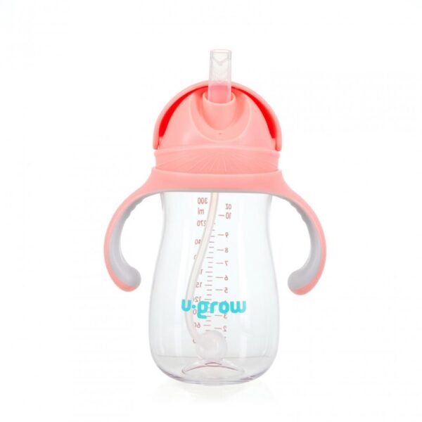 Cana cu pai tritan, roz, 300ml, U-Grow - UG-895PK