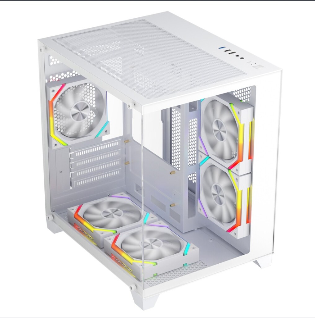 Carcasa 1stPLAYER® Gaming BV5-wh, 5 ventilatoare aRGB plus PWM - BV5 WHITE-01 Carcasa 1stPLAYER® Gaming BV5-wh, 5 ventilatoare aRGB plus PWM - BV5 WHITE - imagine 1