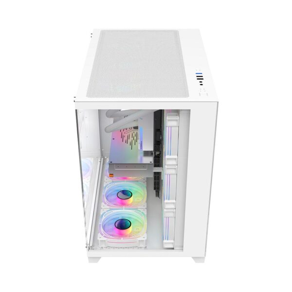 Case MV8 (ATX) WHITE, F&L SIDE PANEL: TEMPERED GLASS - MV8 WHITE