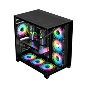 Case MV8 (ATX) BLACK, F&L SIDE PANEL: TEMPERED GLASS - MV8 BLACK