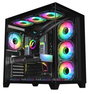 Case MV8 (ATX) BLACK, F&L SIDE PANEL: TEMPERED GLASS - MV8 BLACK