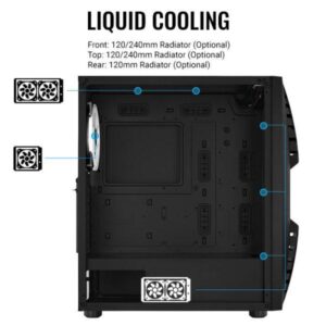 Carcasa Aerocool Cronus V1 neagra, SPCC Steel ATX Mid Tower - CRONUS-G-BK-V1