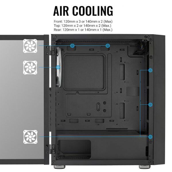 Carcasa Aerocool Graphite V2 neagra, SPCC ABS Steel ATX Mid Tower - GRAPHITE-G-BK-V2