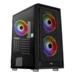 Carcasa Aerocool Graphite V2 neagra, SPCC ABS Steel ATX Mid Tower - GRAPHITE-G-BK-V2