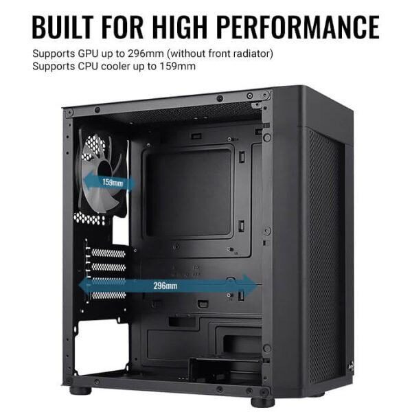 Carcasa Aerocool Hexform V2 RGB neagra, SPCC Steel ATX Mini Tower - HEXFORM-G-BK-V2