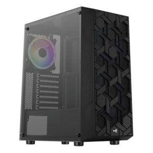 Carcasa Aerocool Hive neagra, SPCC ABS Steel ATX Mid Tower - HIVE-G-BK-V1