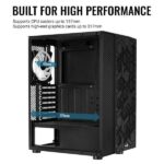 Carcasa Aerocool Hive neagra, SPCC ABS Steel ATX Mid Tower - HIVE-G-BK-V1