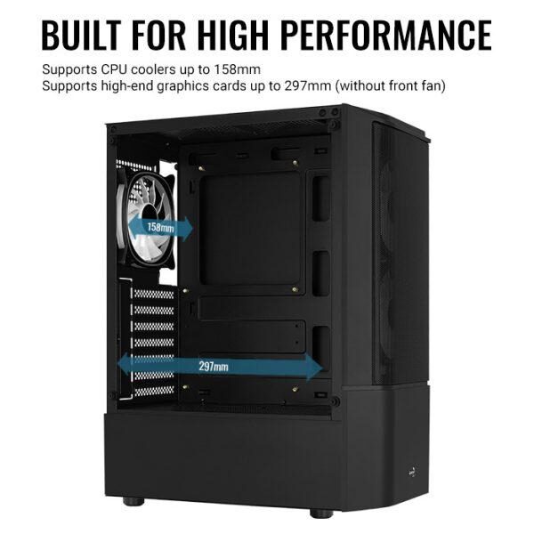 Carcasa Aerocool Quantum Mesh V2 neagra, SPCC Steel ATX Mid Tower - QUANTUM-MESH-G-BK-