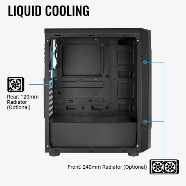 Carcasa Aerocool Sentinel neagra, SPCC Steel ATX Mid Tower - SENTINEL-G-BK-V1