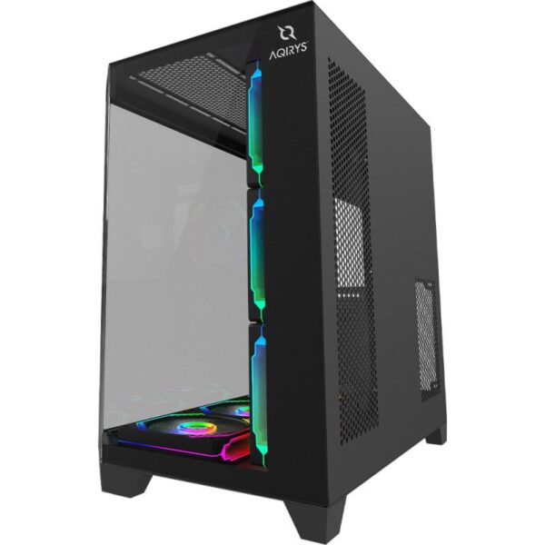 Carcasa AQIRYS Titan Mid Tower ARGB NEGRU, Tempered Glass - AQRYS_TITANBK