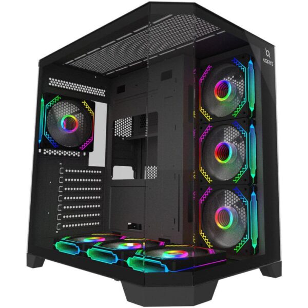 Carcasa AQIRYS Titan Mid Tower ARGB NEGRU, Tempered Glass - AQRYS_TITANBK
