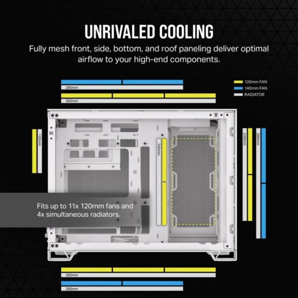 Carcasa CORSAIR 2500D AIRFLOW Micro ATX Dual Chamber ALB - CC-9011264-WW