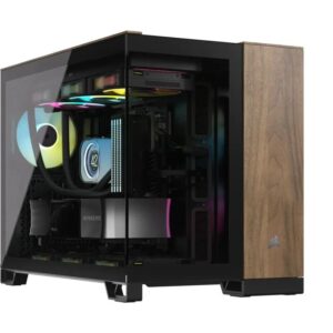 Carcasa CORSAIR 2500X Micro ATX Dual Chamber Black/Walnut Wood - CC-9011286-WW