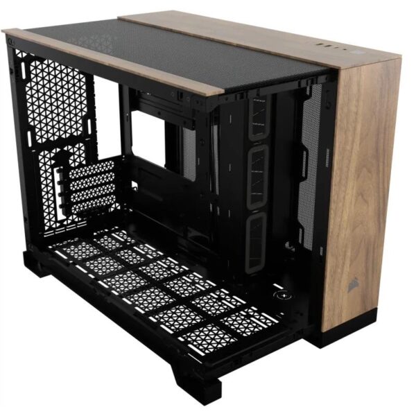 Carcasa CORSAIR 2500X Micro ATX Dual Chamber Black/Walnut Wood - CC-9011286-WW