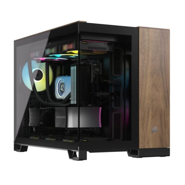 Carcasa CORSAIR 2500X Micro ATX Dual Chamber Black/Walnut Wood - CC-9011286-WW